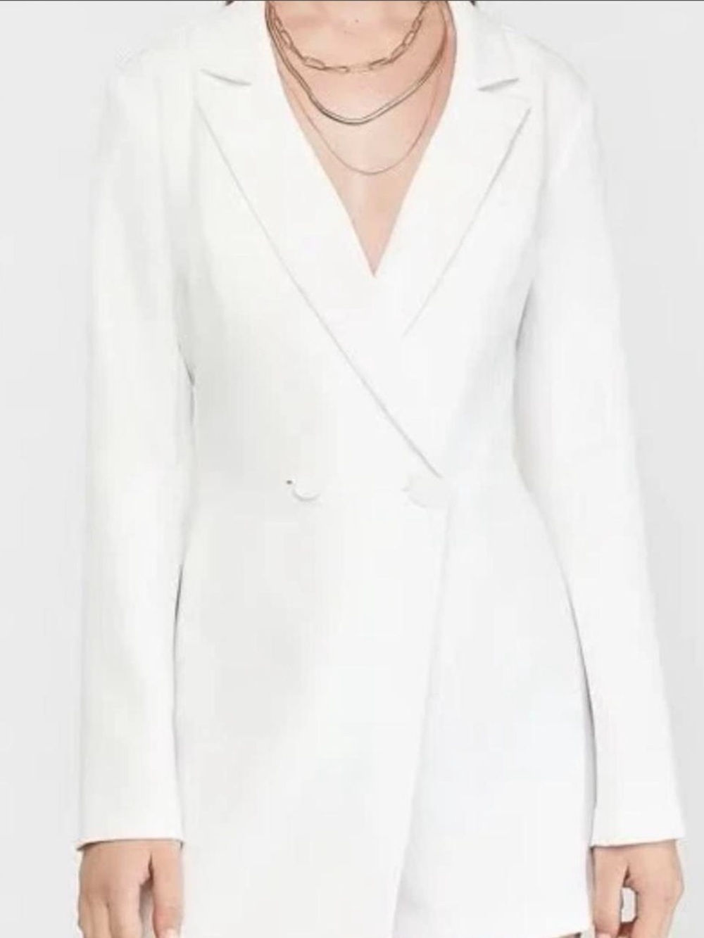 Express White Double-Breasted Blazer Romper | Bridal Party Formal Jumpsuit M